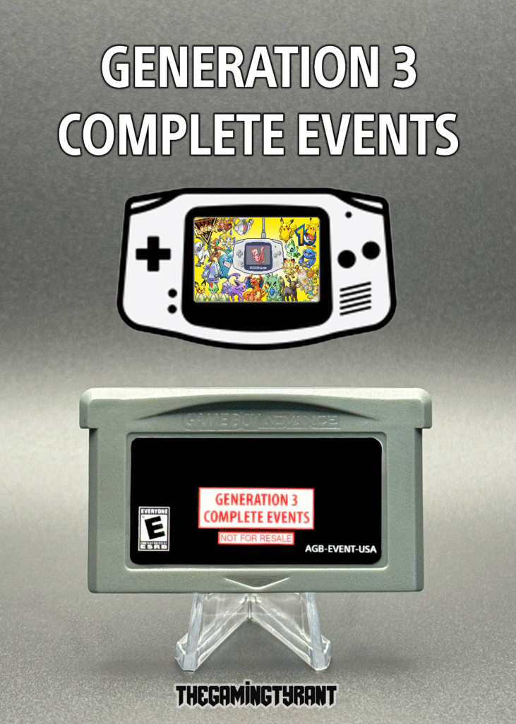 Pokemon Gen 3 Complete Event Distribution Cartridge (Ruby / Sapphire / Emerald / FireRed / LeafGreen)