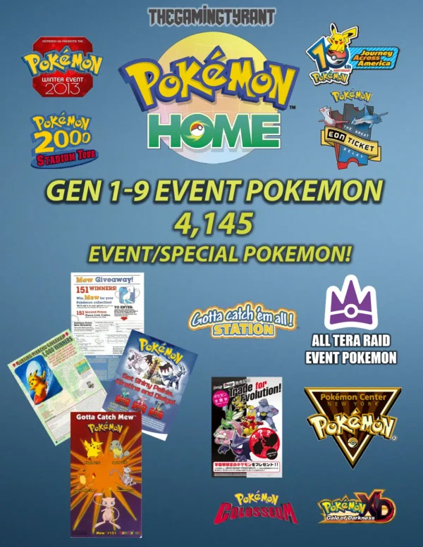 Pokemon Home - 4,145 Event Pokemon