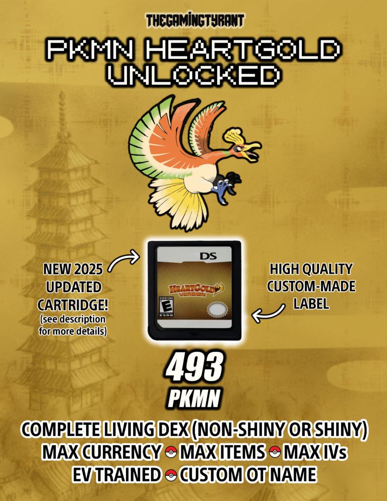 Pokemon HeartGold- All 493 Authentic Pokemon, Max Items and Money