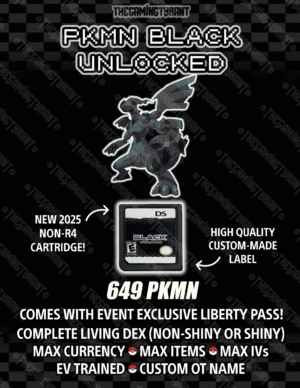 Pokemon Black - All 649 Authentic Pokemon, Max Items and Money