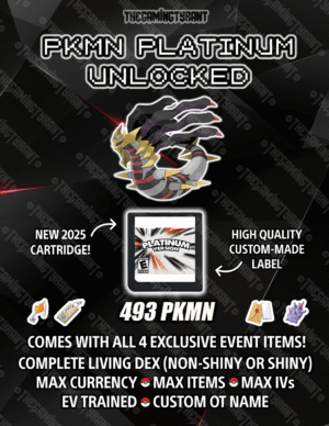 Pokemon Platinum- All 493 Authentic Pokemon, Max Items and Money