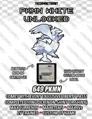 Pokemon White - All 649 Authentic Pokemon, Max Items and Money