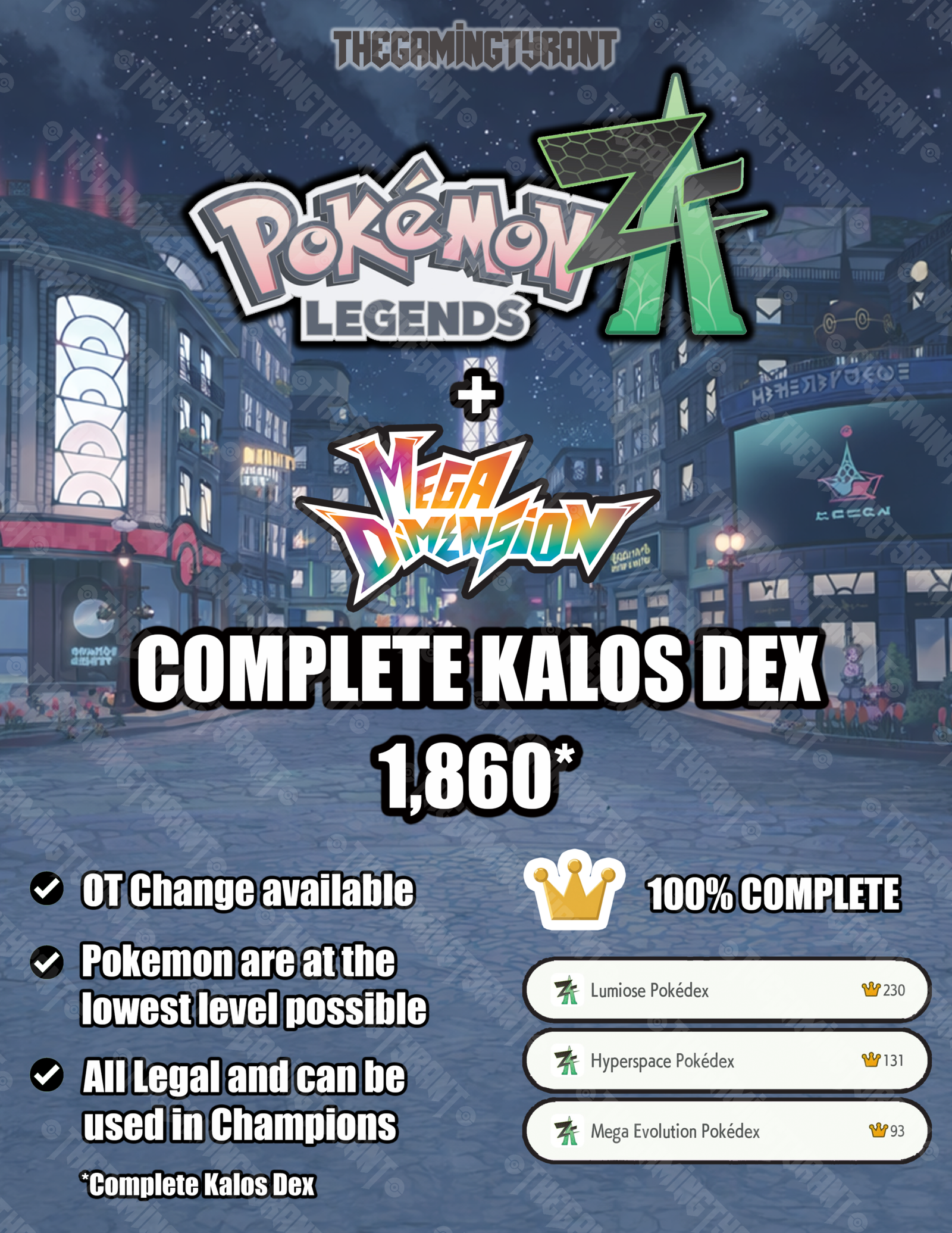 Pokemon Home Legends Z-A Complete Kalos Dex